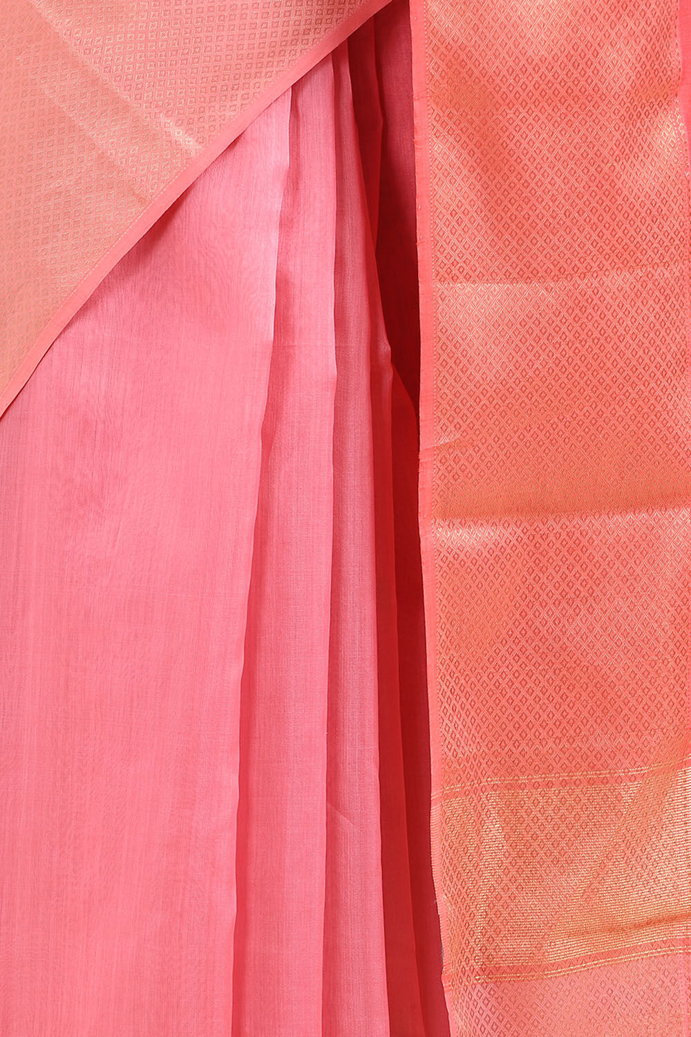 Light Pink Pure Silk Cotton Maheswari Saree image number null