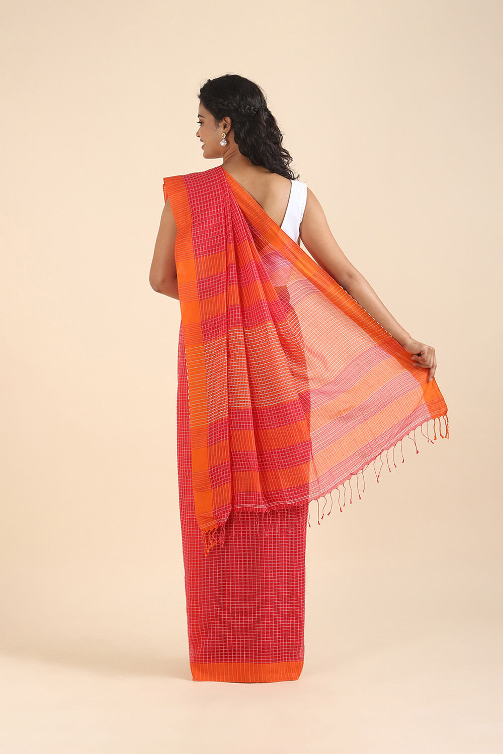 Pink Pure Cotton Bengal Saree image number null