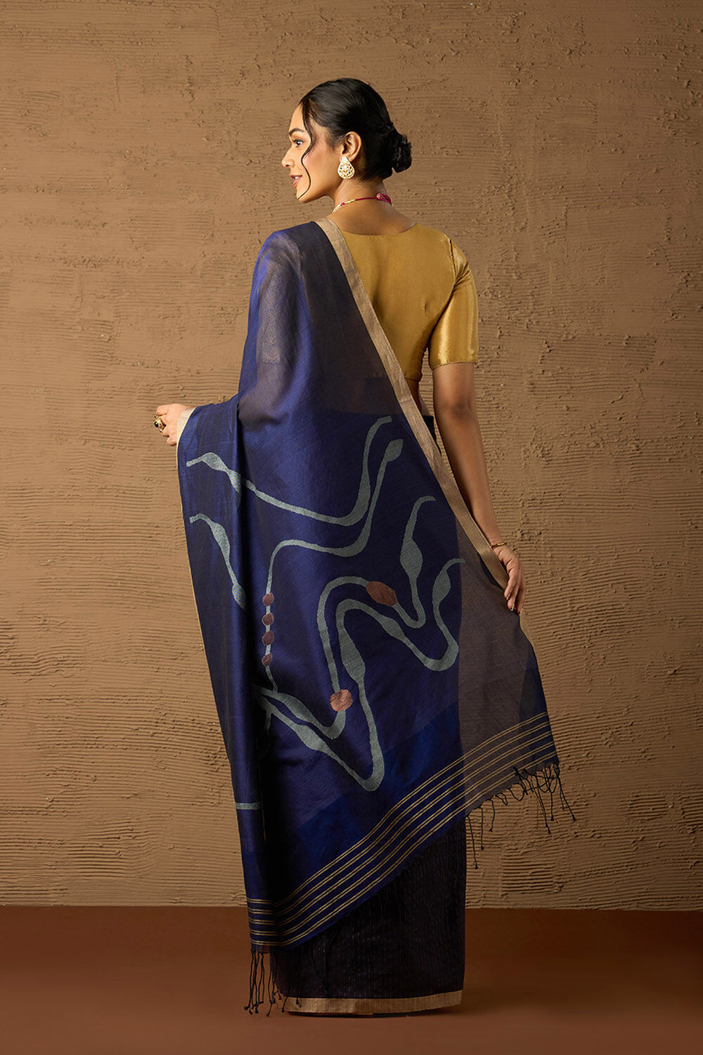 Blue Bengal Pure Cotton Jamdani Saree image number null