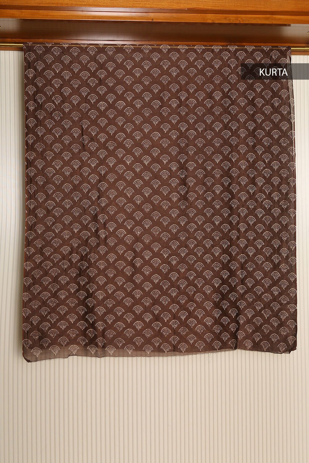 Woody Brown Pure Silk Cotton Suit Set image number null
