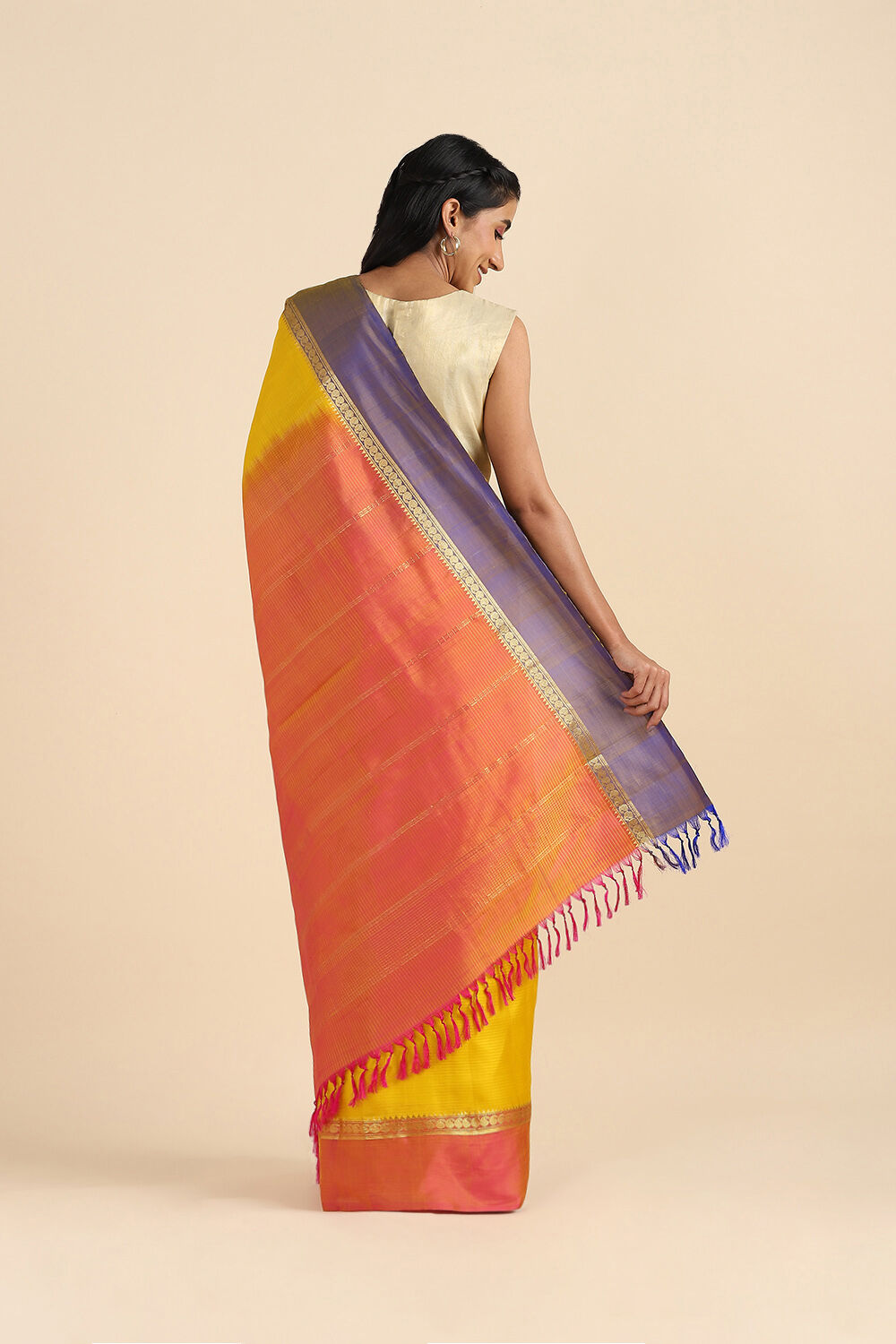 Yellow Pure Soft Silk Saree image number null
