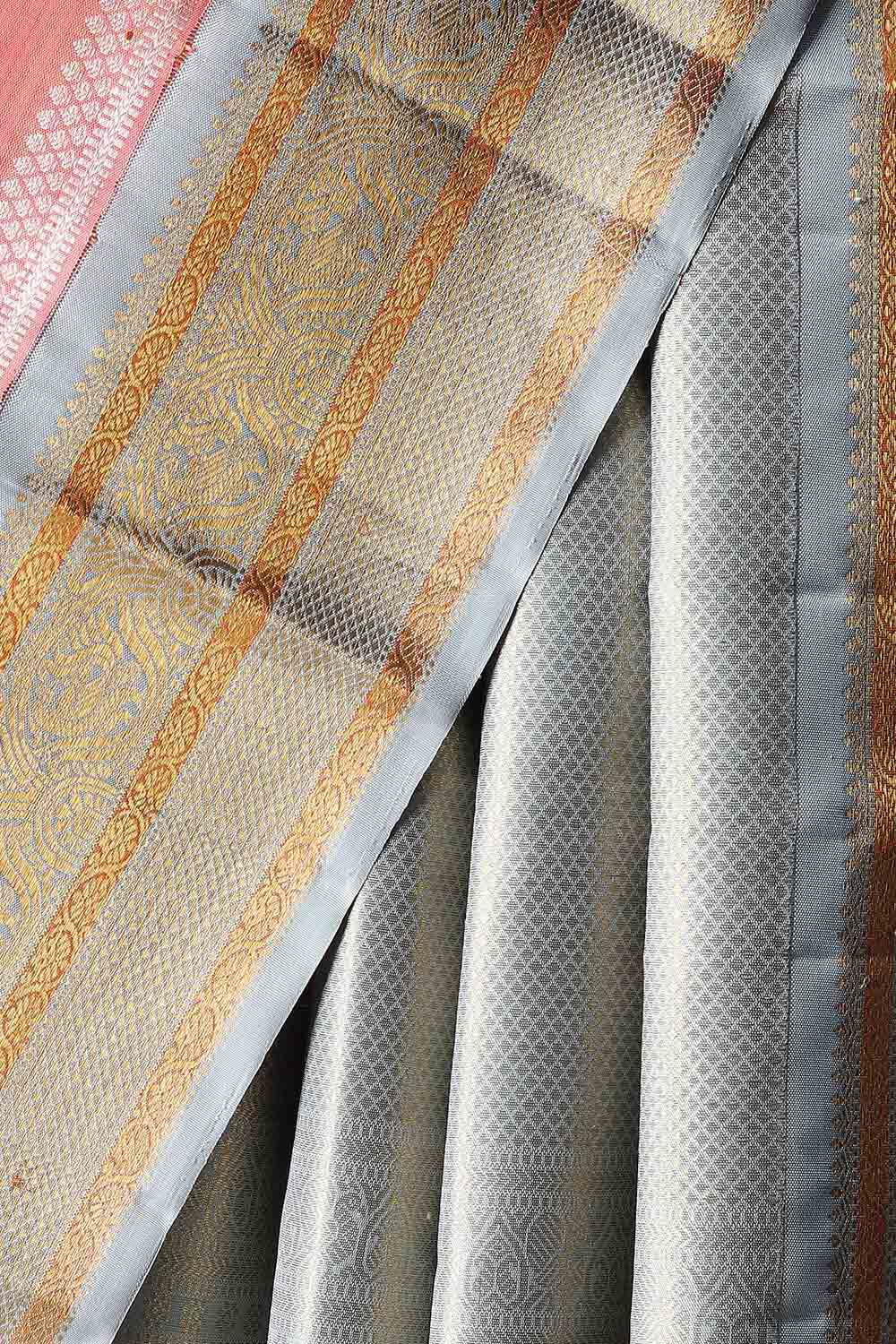 Light Orange Pure Silk Kanjivaram Saree image number null