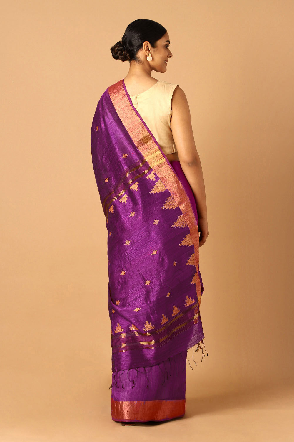 Violet Pure Silk Vanya Jamdani Saree image number null
