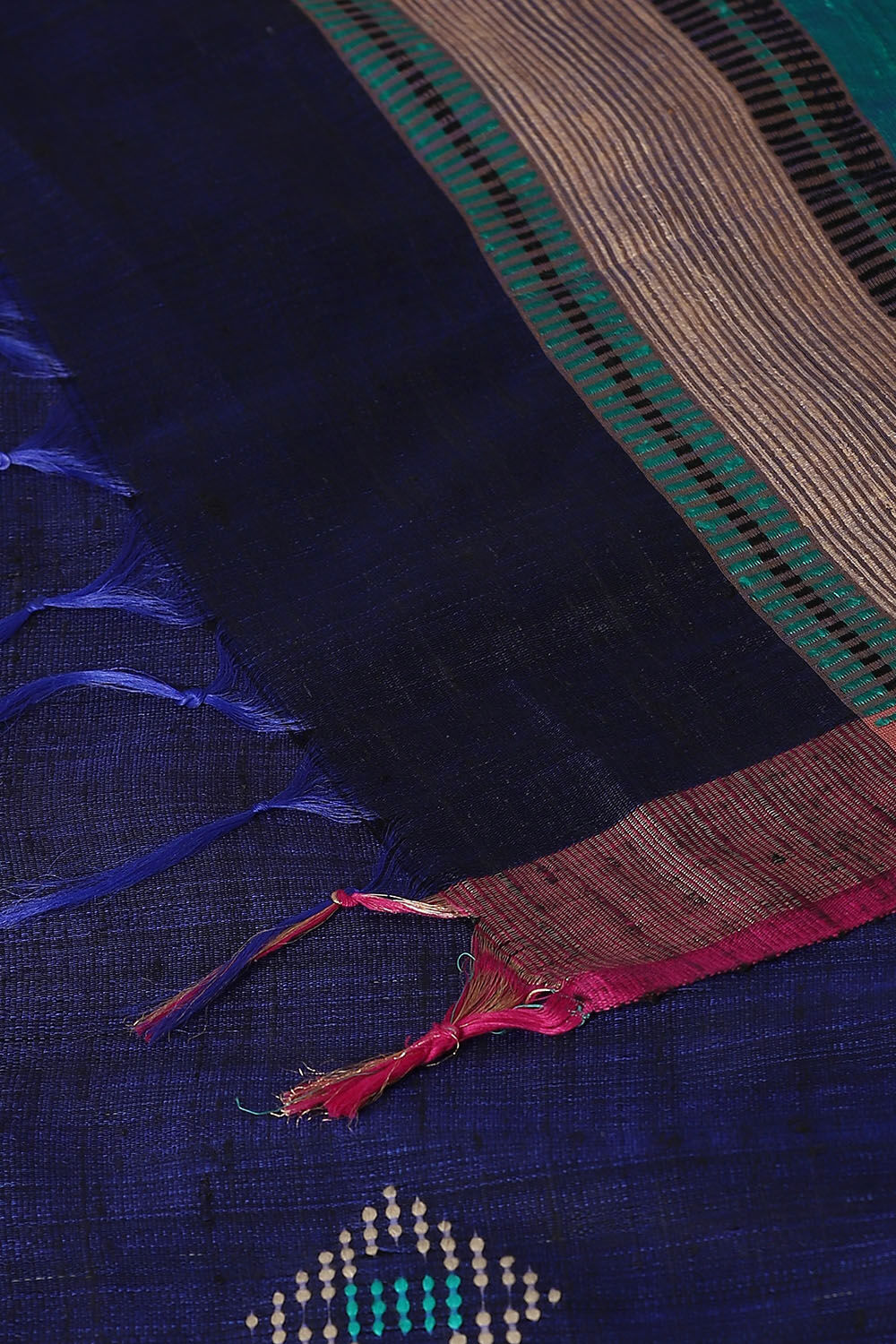 Blue Pure Tussar Silk Bhagalpuri Saree image number null
