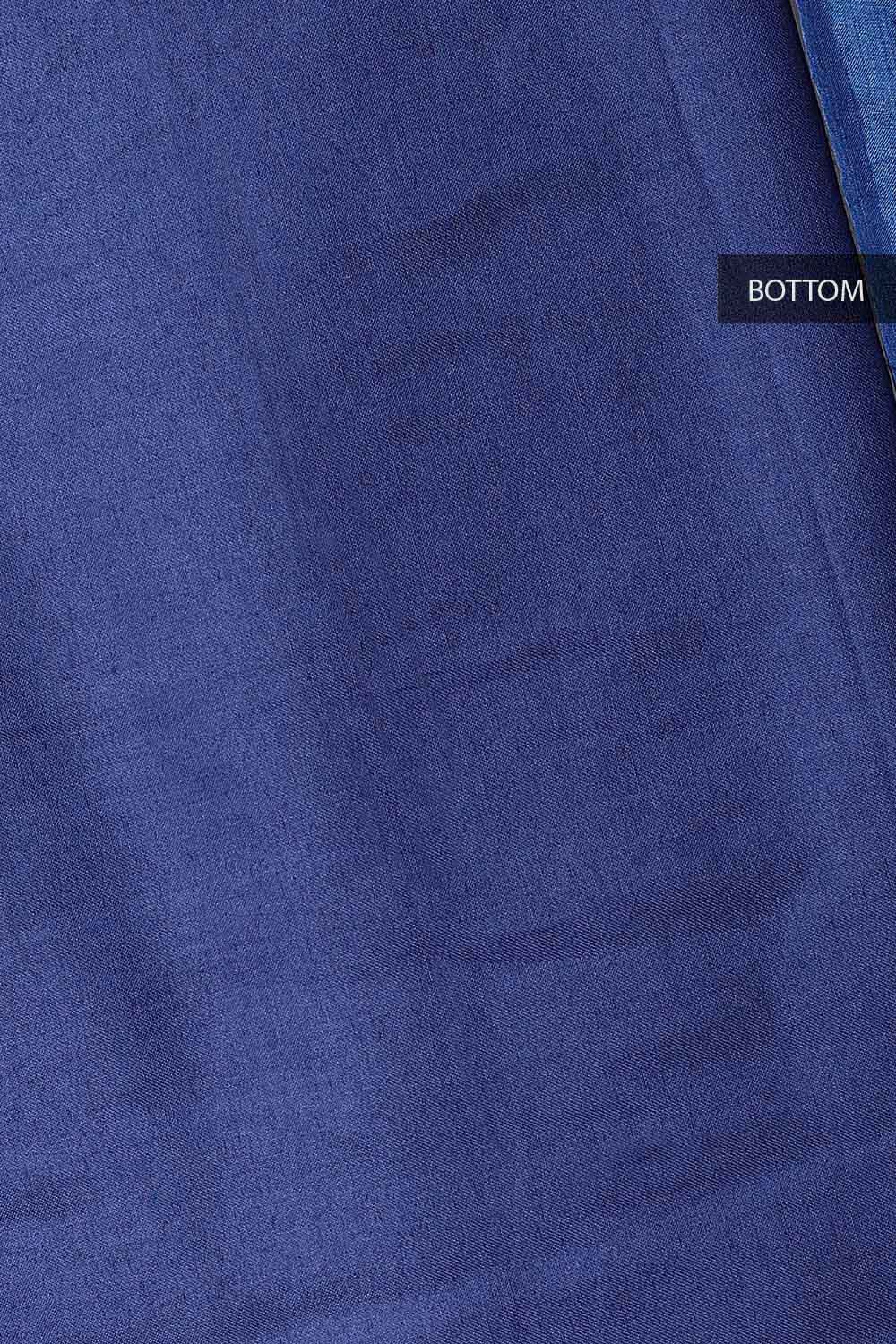 Blue Silk Embroidered Unstitched Suit Set image number null