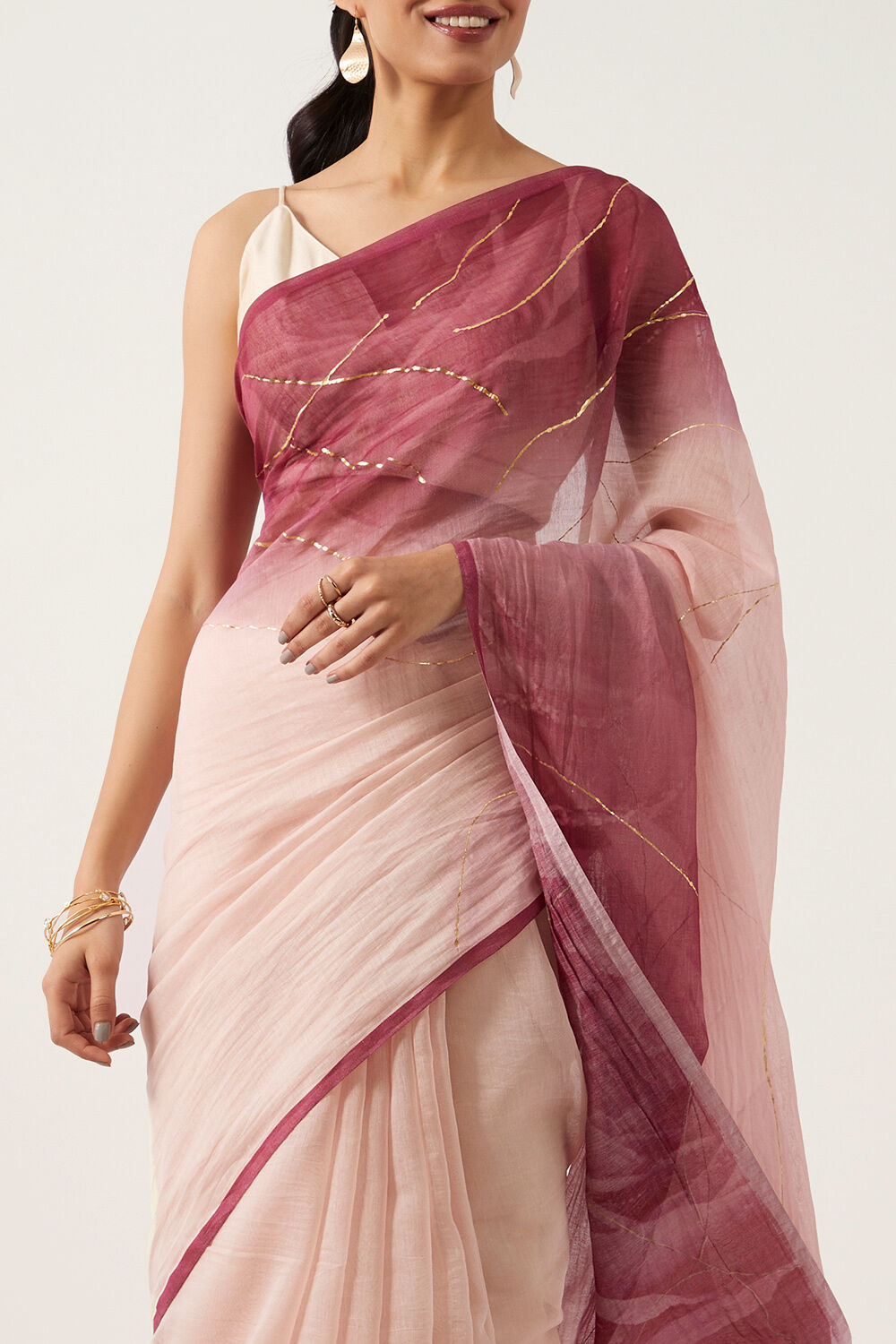 Pink Pure Silk Cotton Digital Printed Saree image number null