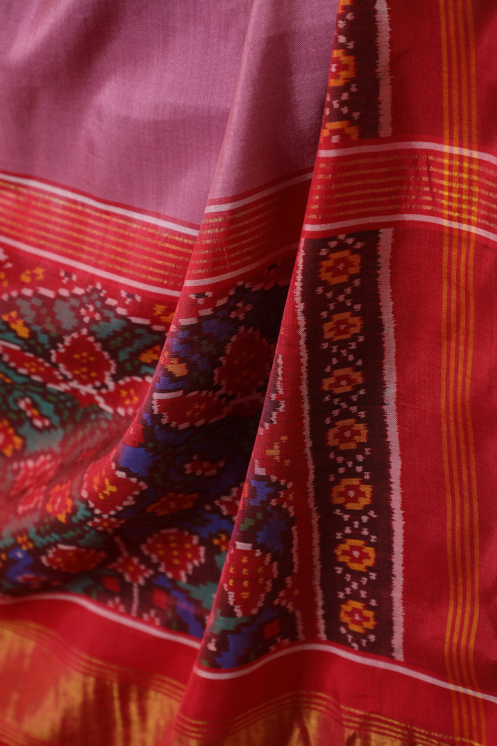 Pink Pure Silk Ikat Patola Rajkot Saree image number null