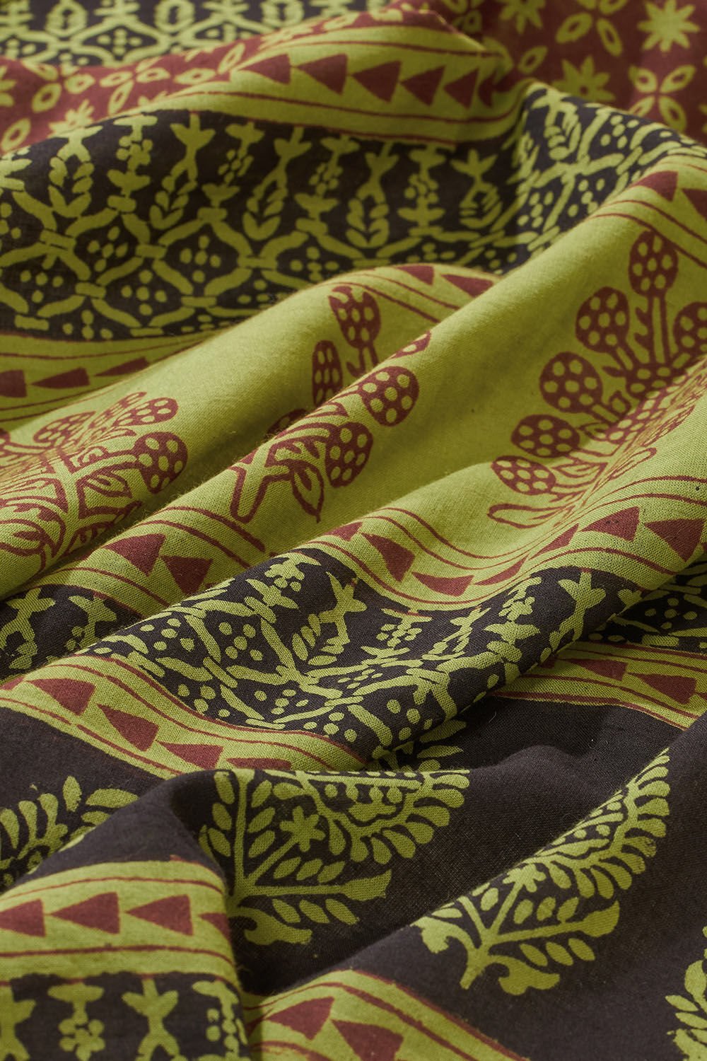 Light Green Bagh Block Printed Pure Cotton Saree image number null