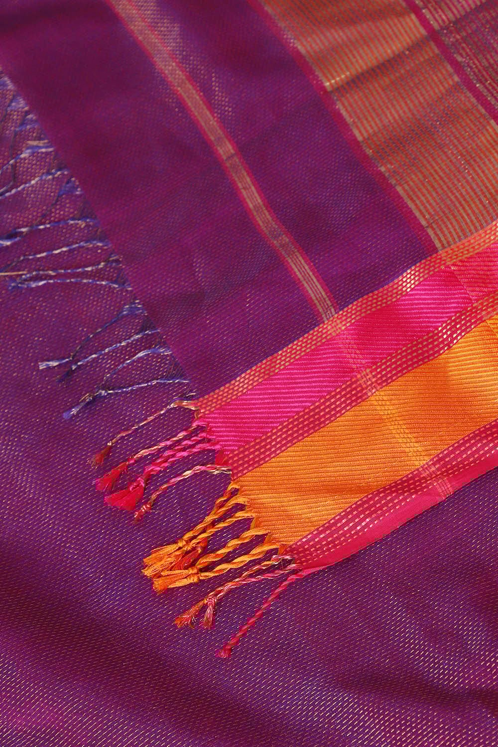 Purple Pure Silk Cotton Maheswari Saree image number null