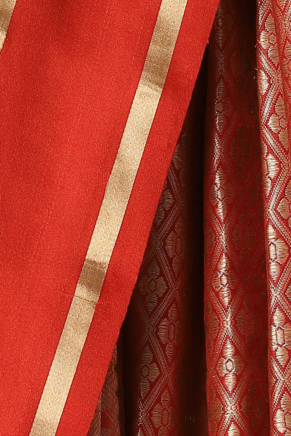 Light Orange Pure Silk Banarasi Brocade Saree image number null