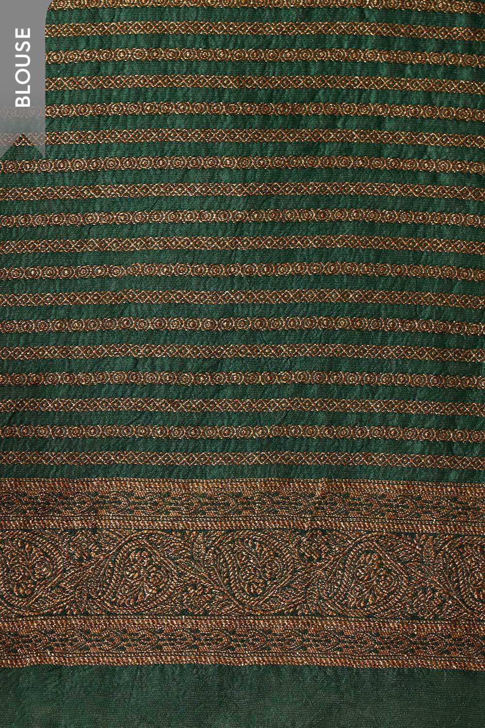Dark Green Woven Design Pure Viscose Saree image number null