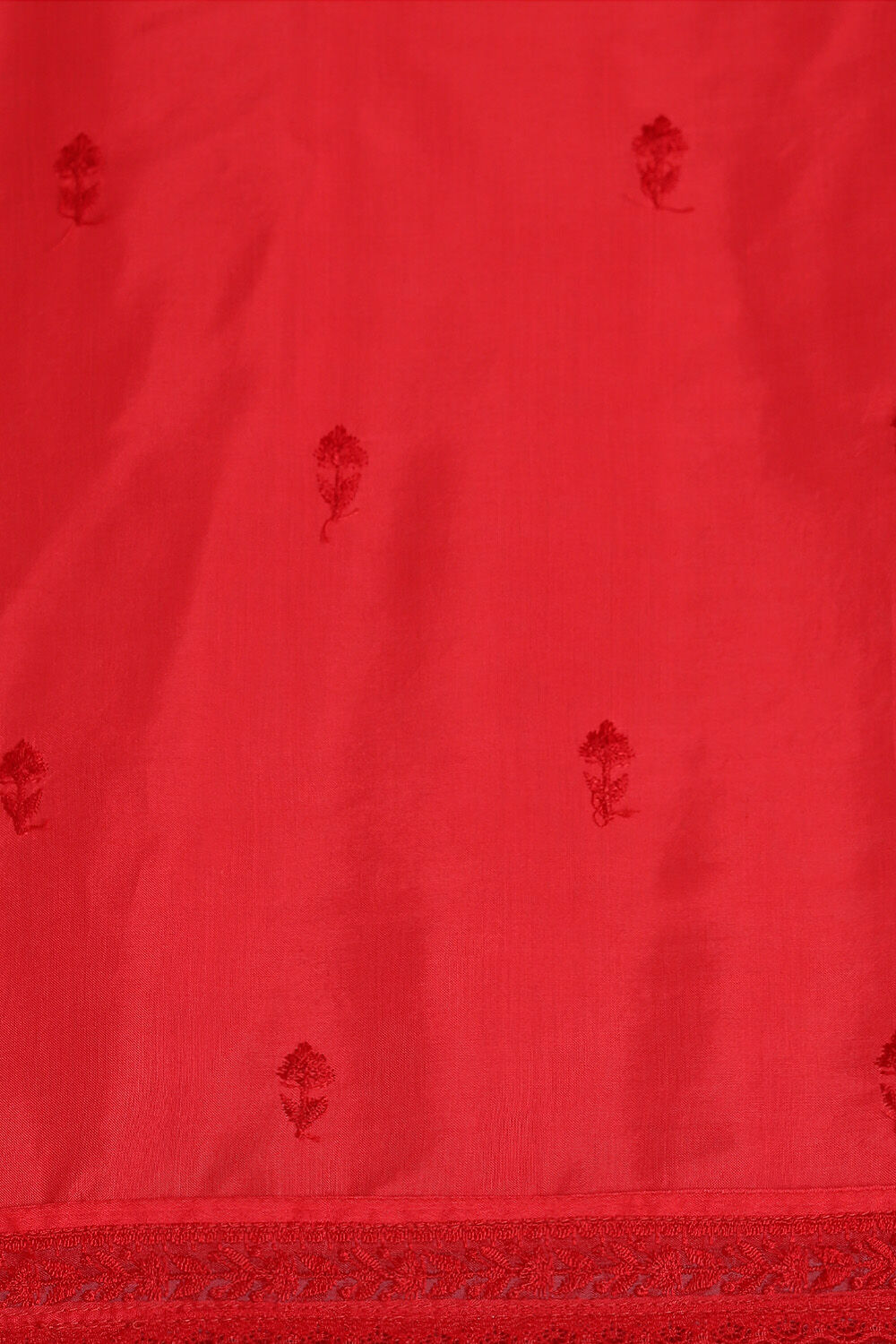 Red Viscose Embroidered Saree image number null