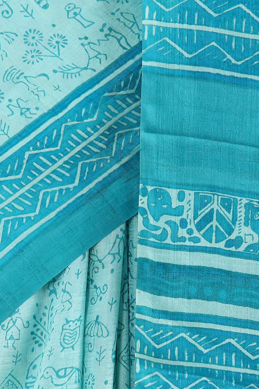 Blue Pure Silk Printed Saree image number null