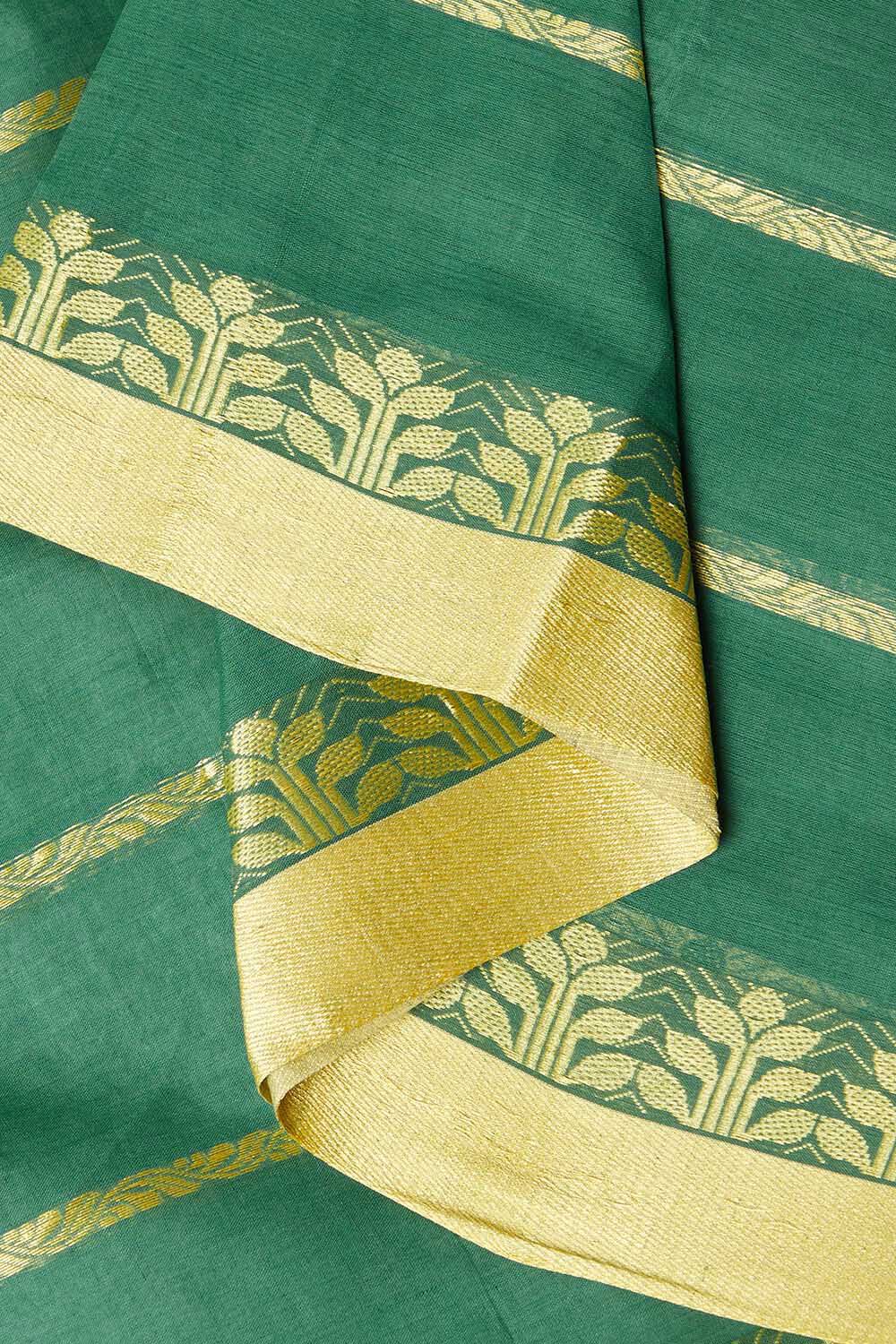 Green Pure Cotton Bengal Saree image number null