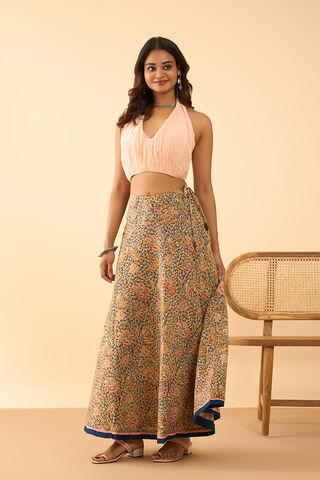 Blue Kalamkari Pure Cotton Ethnic Skirt thumbnail image number null
