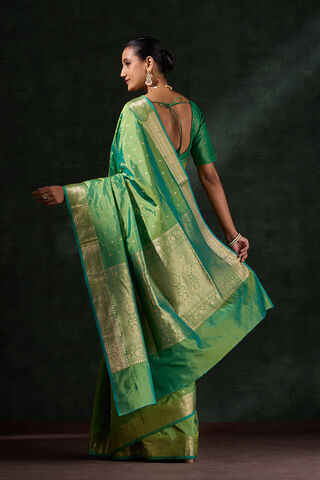 Green Silk Viscose Cutwork Saree thumbnail image number null