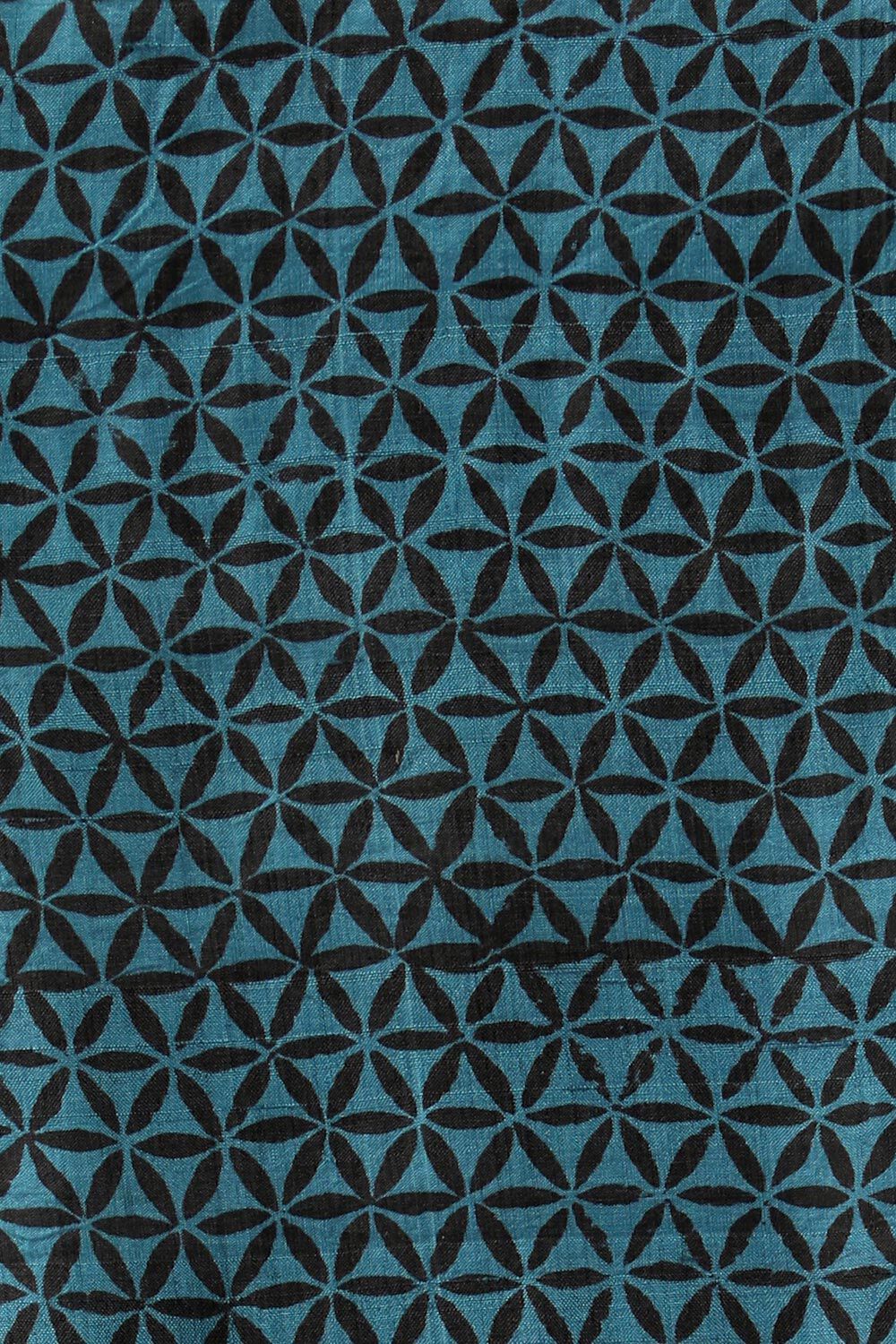 Blue Contemporary Pure Silk Block Print Saree image number null