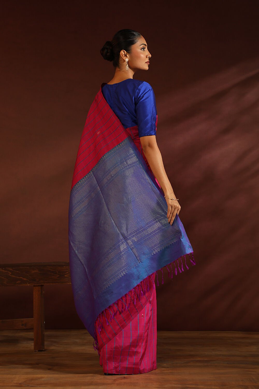 Pink South Pure Silk Woven Saree image number null