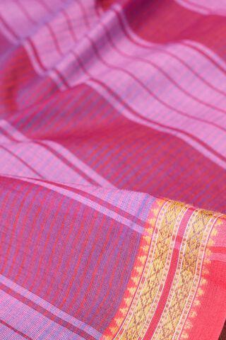 Light Violet Maharashtra Woven Pure Cotton Saree thumbnail image number null