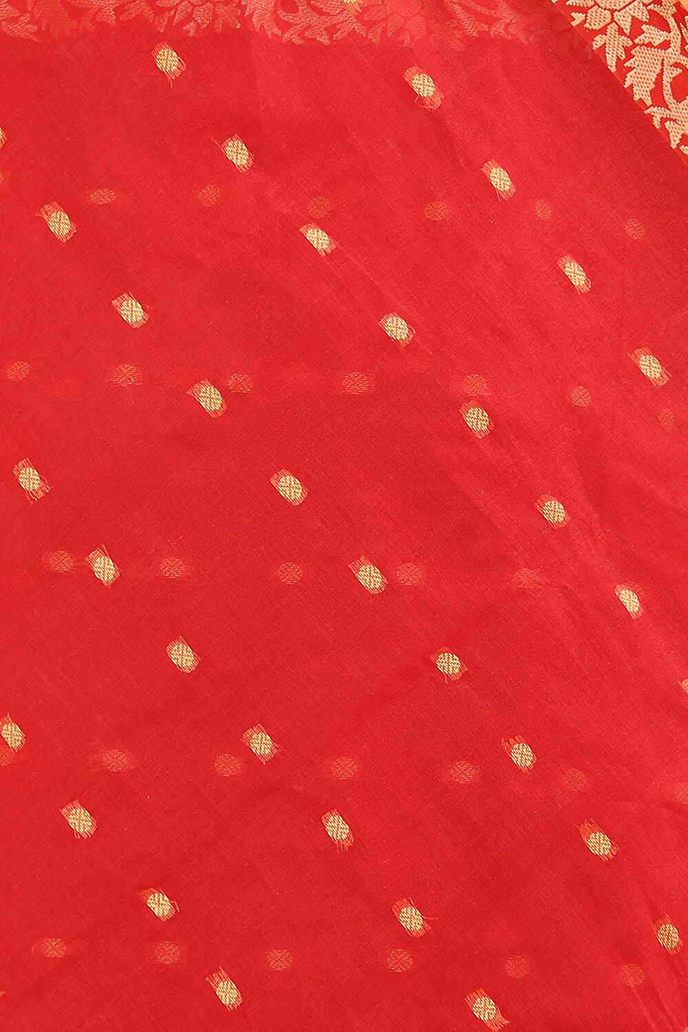 Red Pure Cotton Bengal Saree image number null