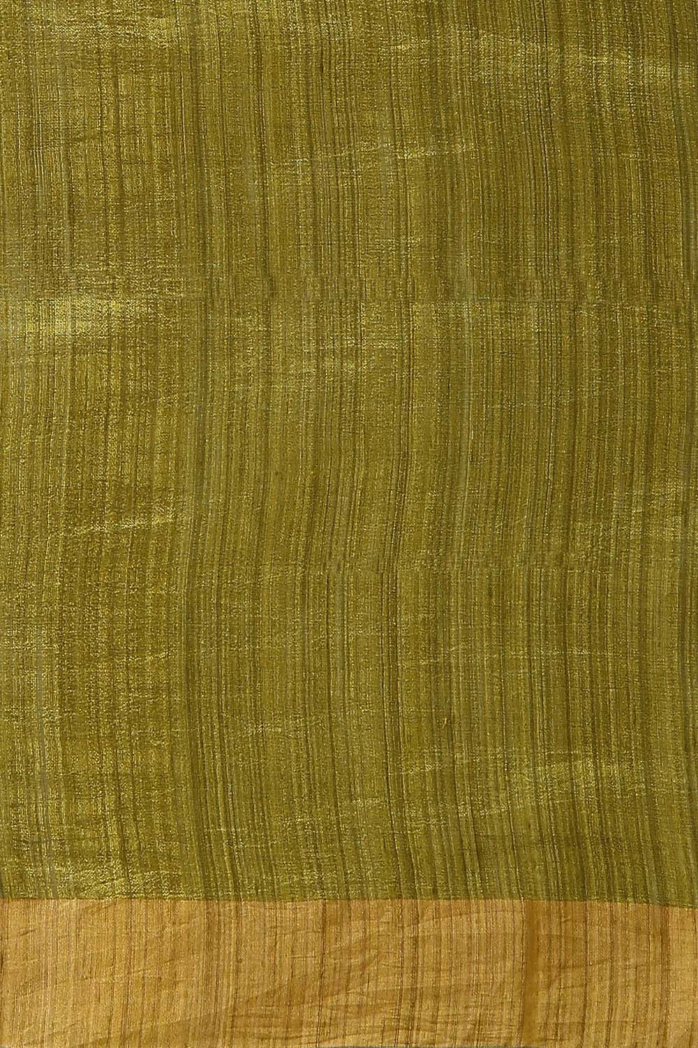Dark Green Pure Silk Vanya Jamdani Saree image number null