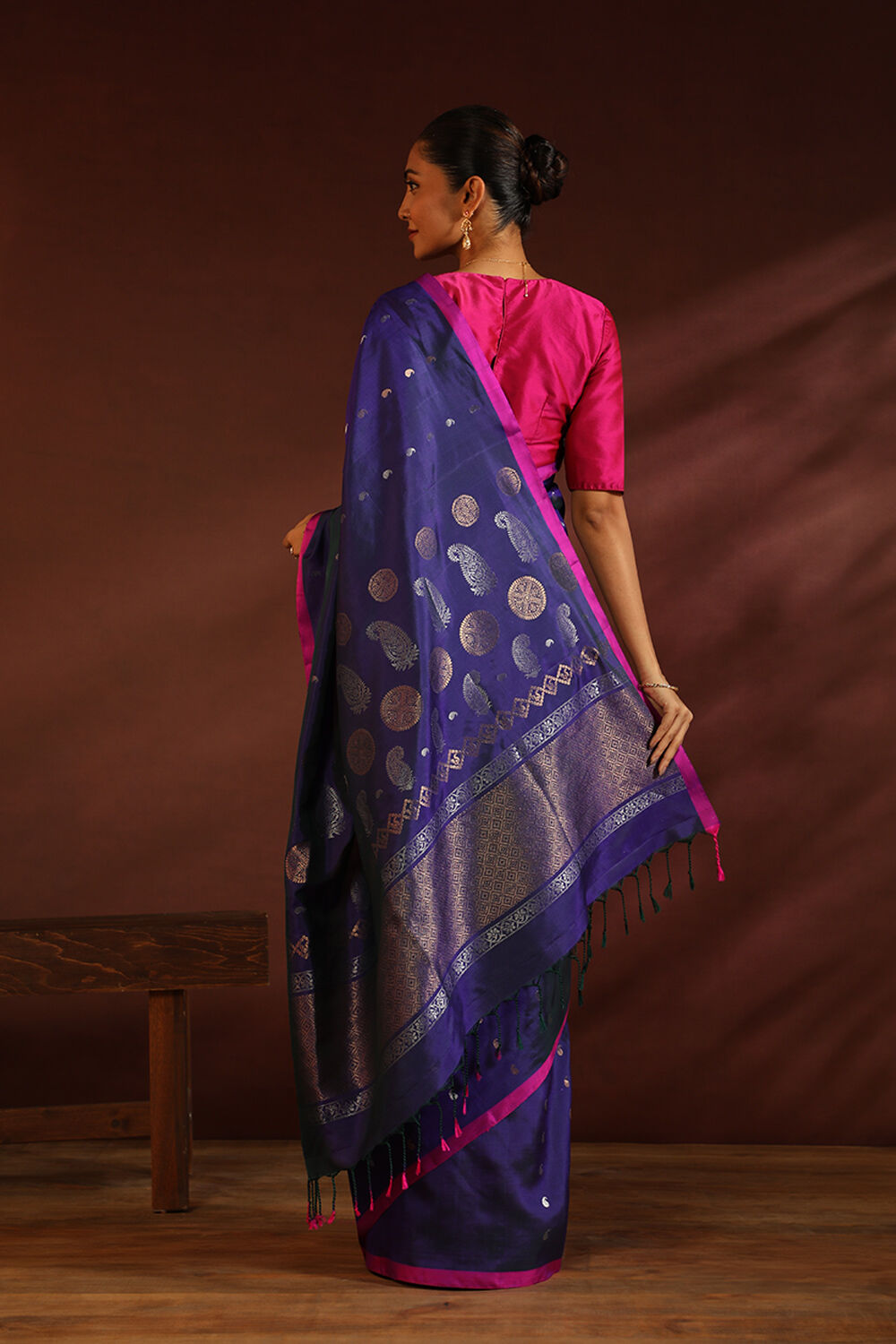 Blue South Pure Silk Woven Saree image number null
