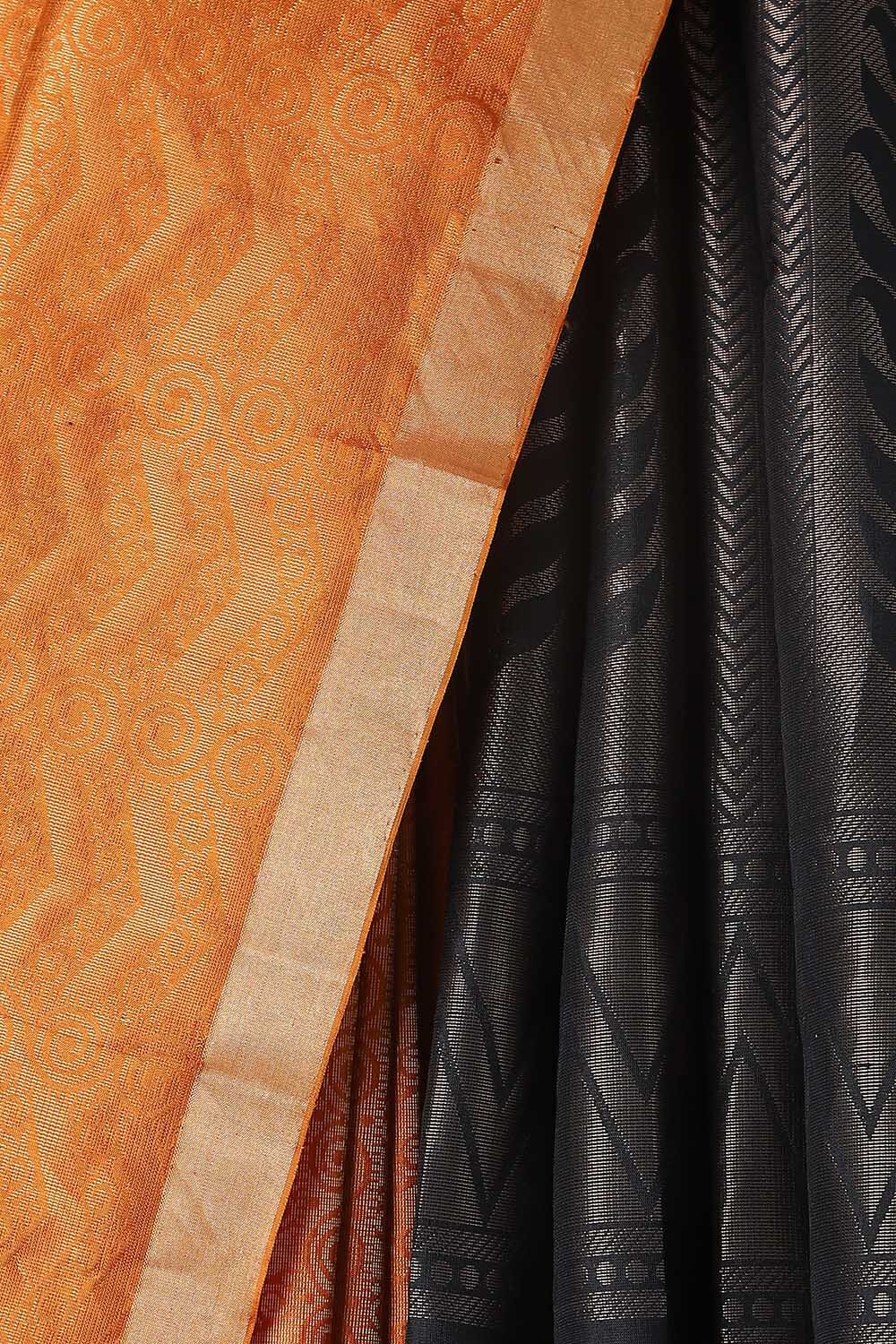Orange Pure Silk South Saree image number null