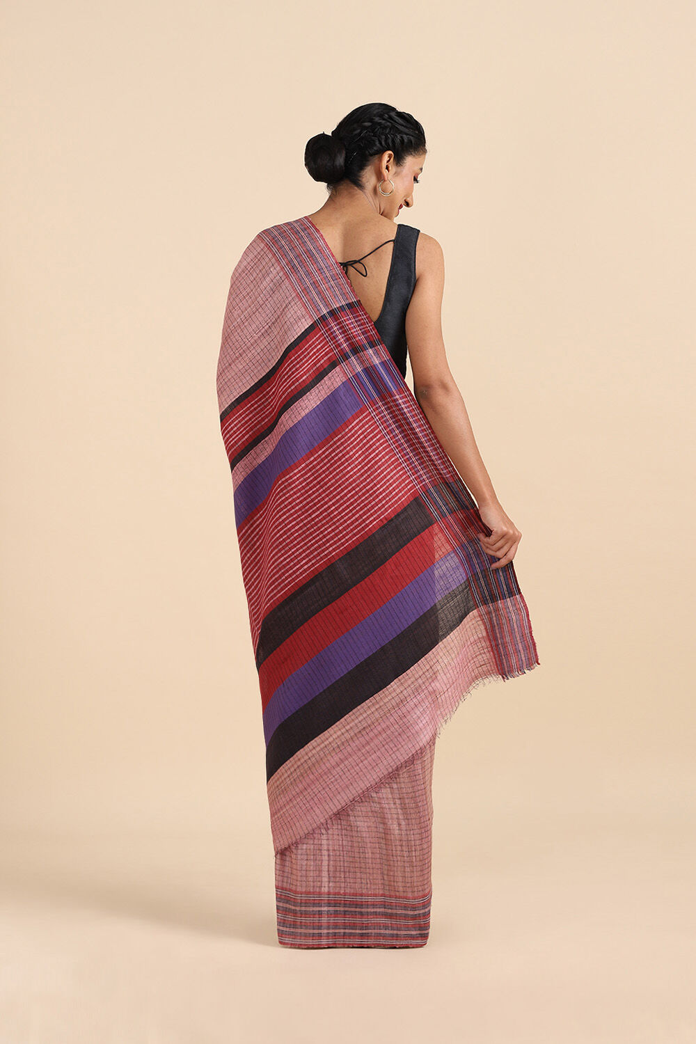 Light Pure Pink Tussar Bhagalpuri Saree image number null