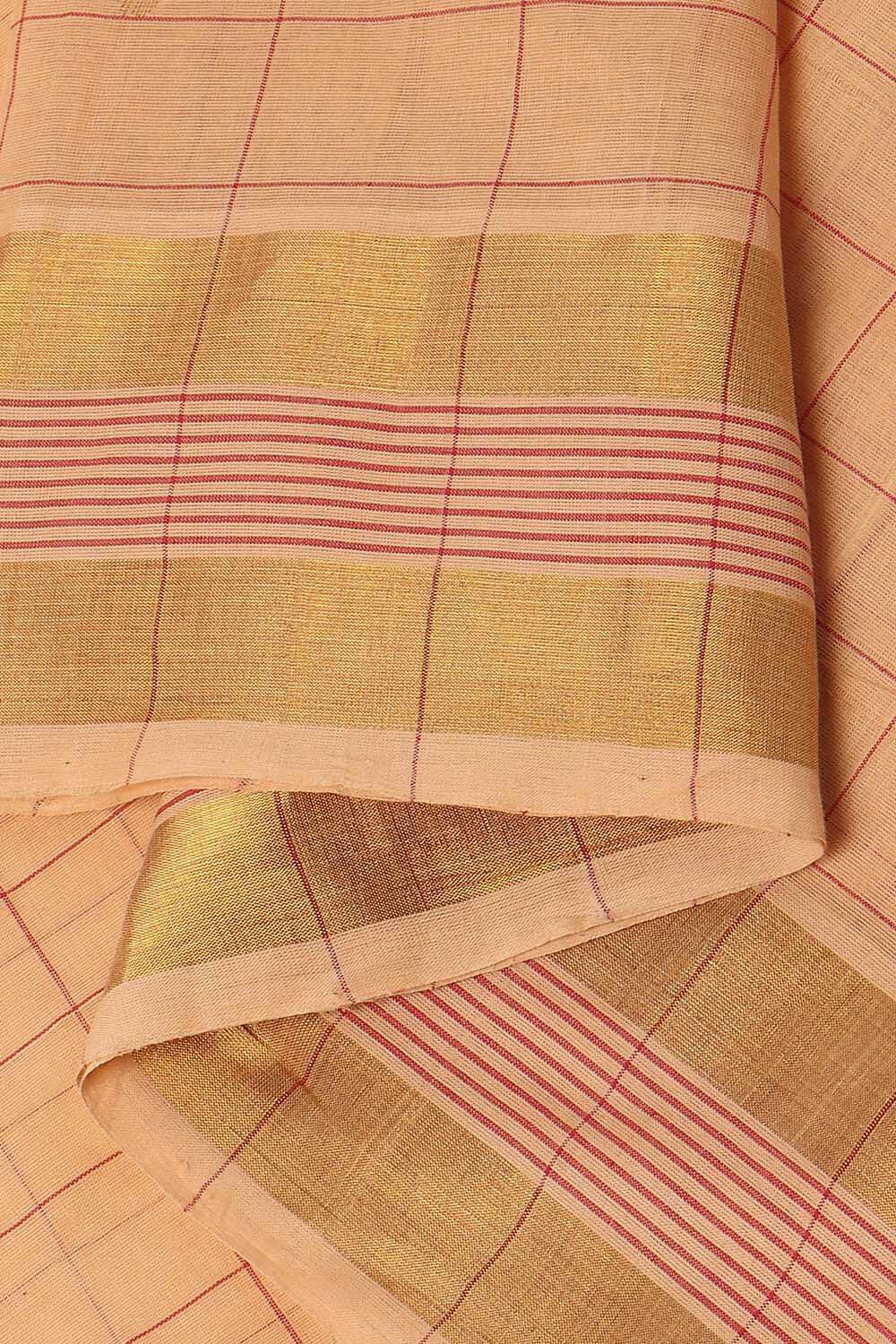 Beige Pure Cotton Venkatgiri Saree image number null
