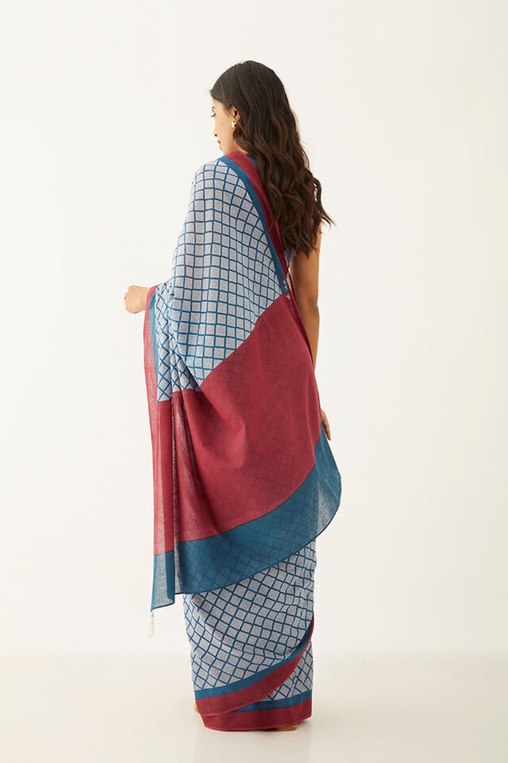 Brown Pure Cotton Mulmul Printed Bengali Saree image number null