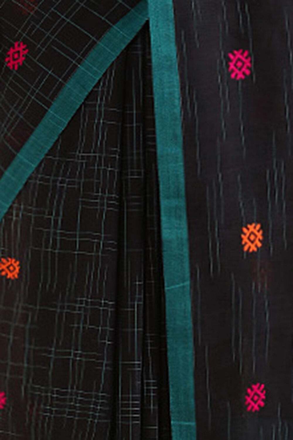 Black Pure Cotton Jamdani Saree image number null
