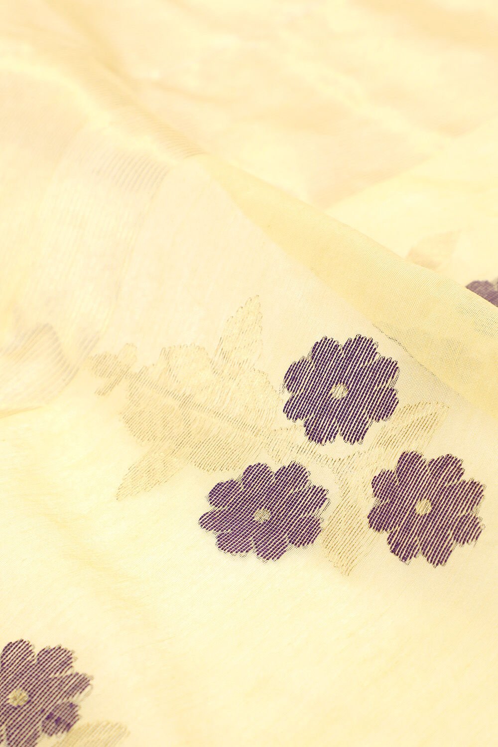 Yellow Chanderi Pure Silk Cotton Woven Saree image number null