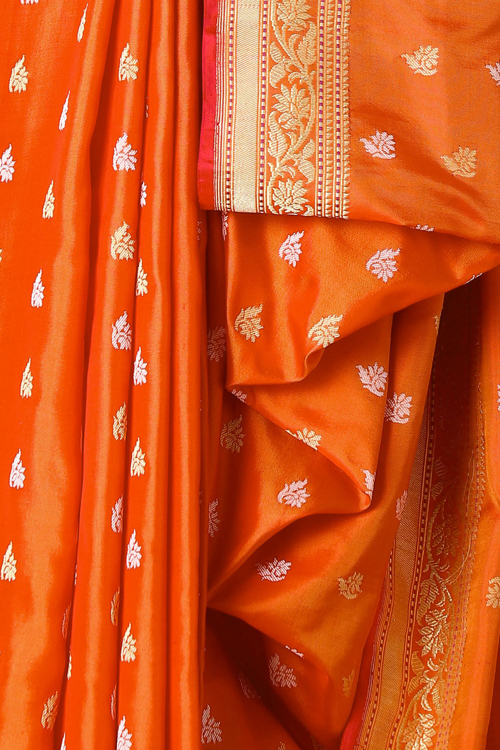 Orange Pure Silk Banarasi Saree image number null