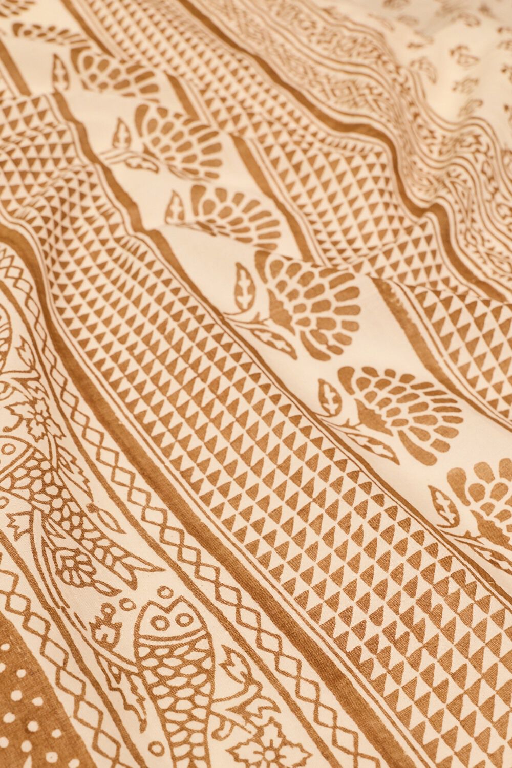 Off White Cotton Bagh Block Printed Saree image number null