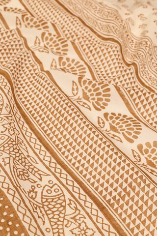 Off White Cotton Bagh Block Printed Saree thumbnail image number null