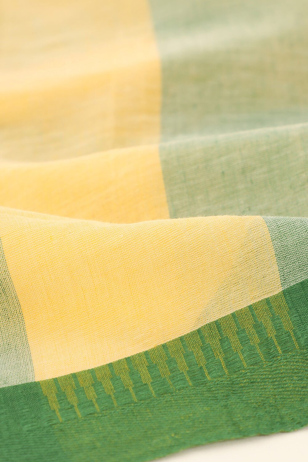 Light Yellow Pure Cotton Woven Bengali Saree image number null