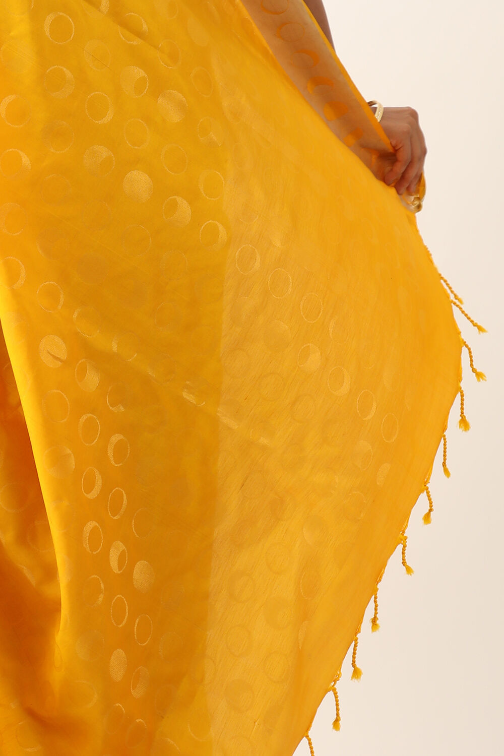 Yellow Pure Silk Woven South Saree image number null