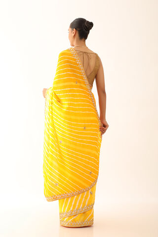 Light Yellow Craft Viscose Leheriya Saree thumbnail image number null