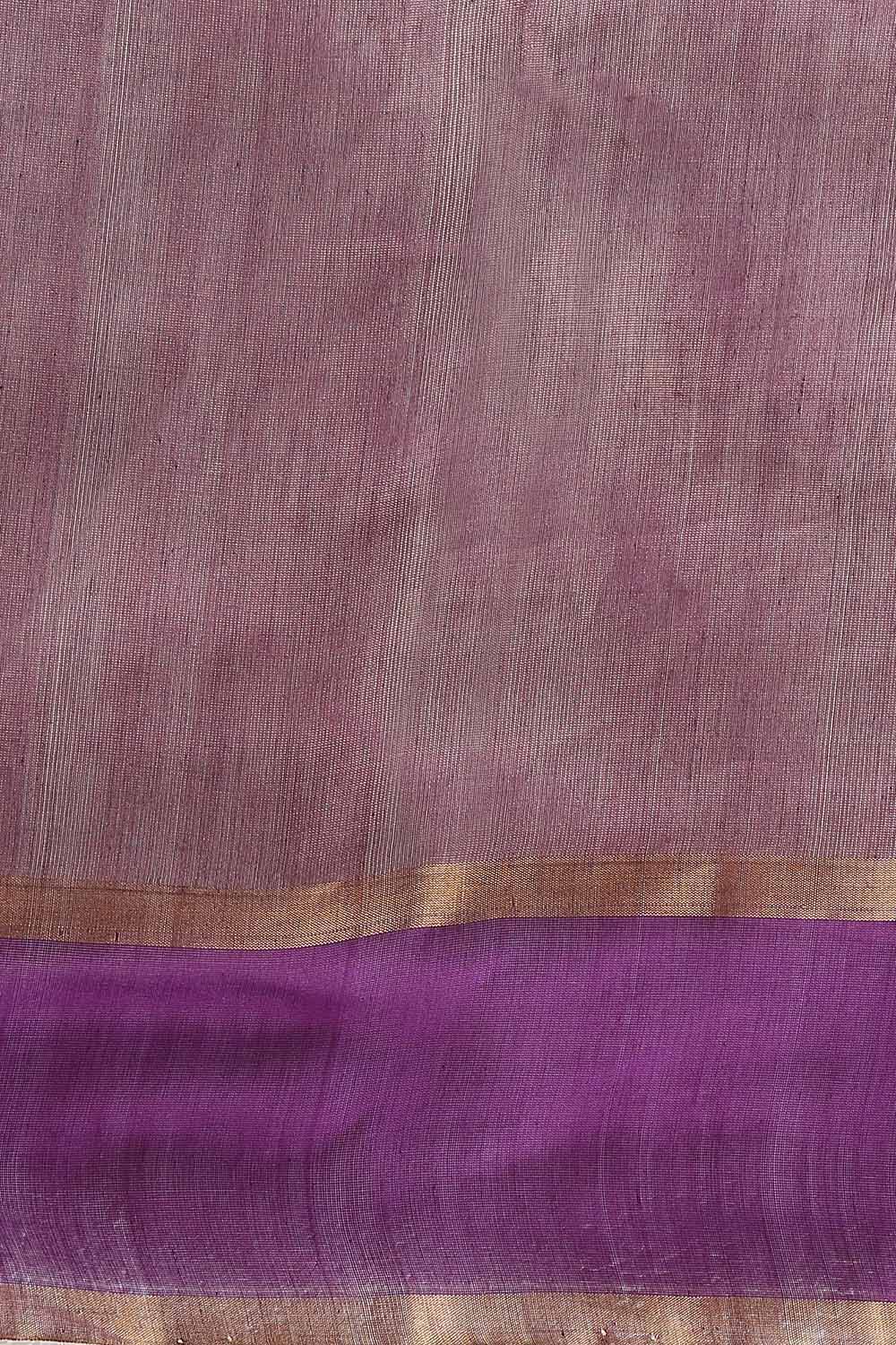 Dark Orange Pure Tissue Cotton Chanderi Saree image number null