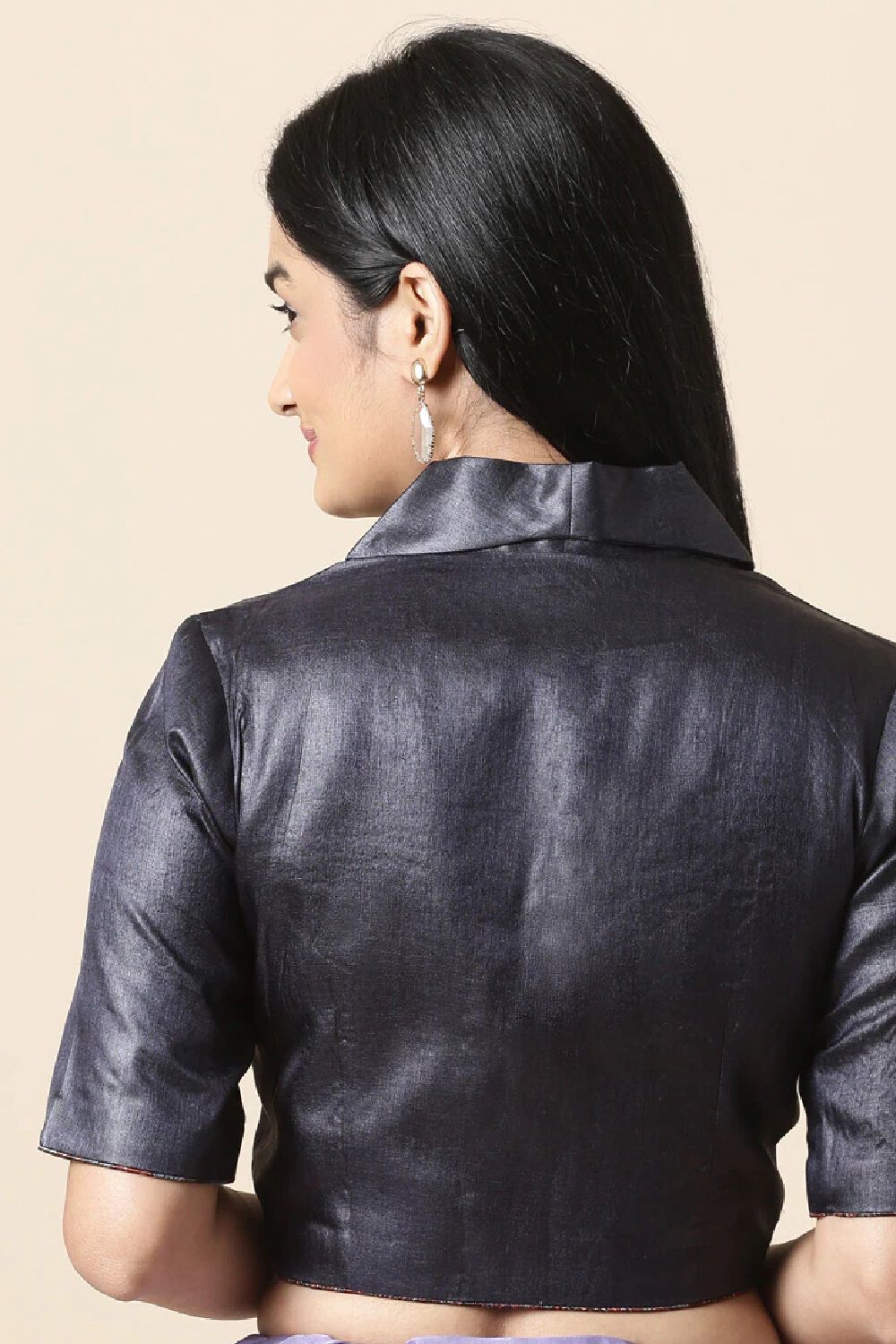 Black Tussar Blouse image number null