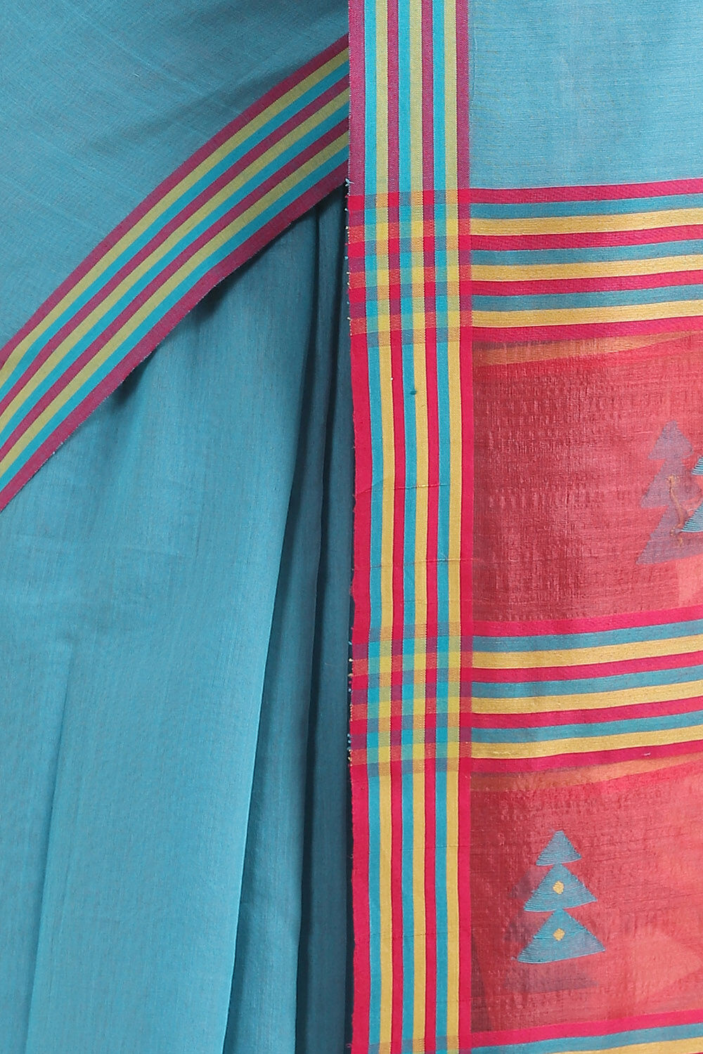 Grey Pure Silk Cotton Jamdani Saree image number null