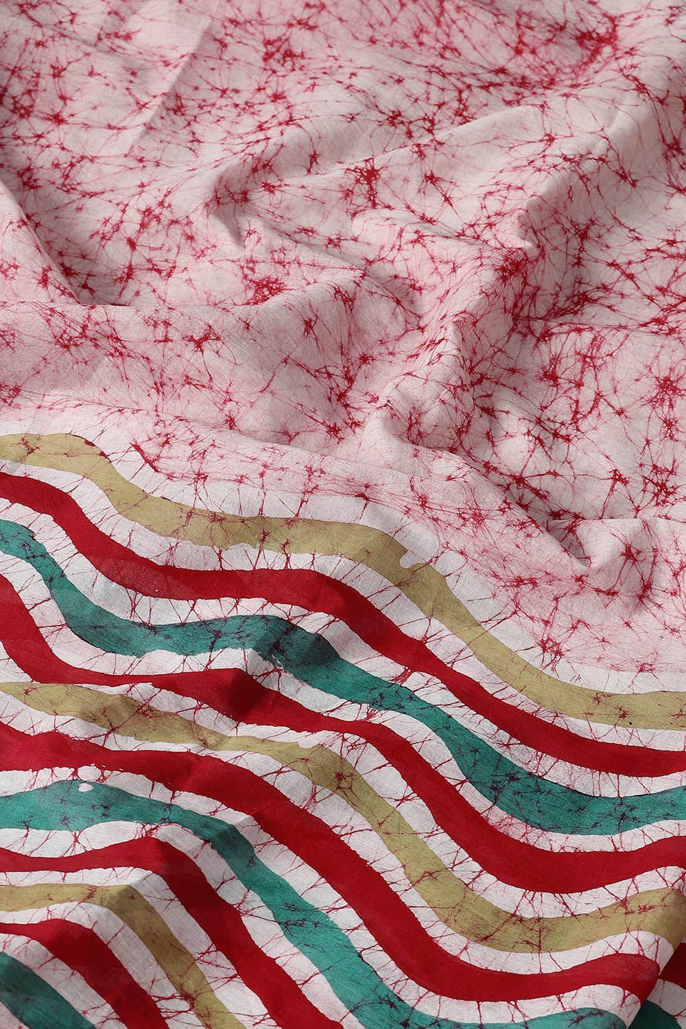 Red Pure Cotton Batik Saree image number null