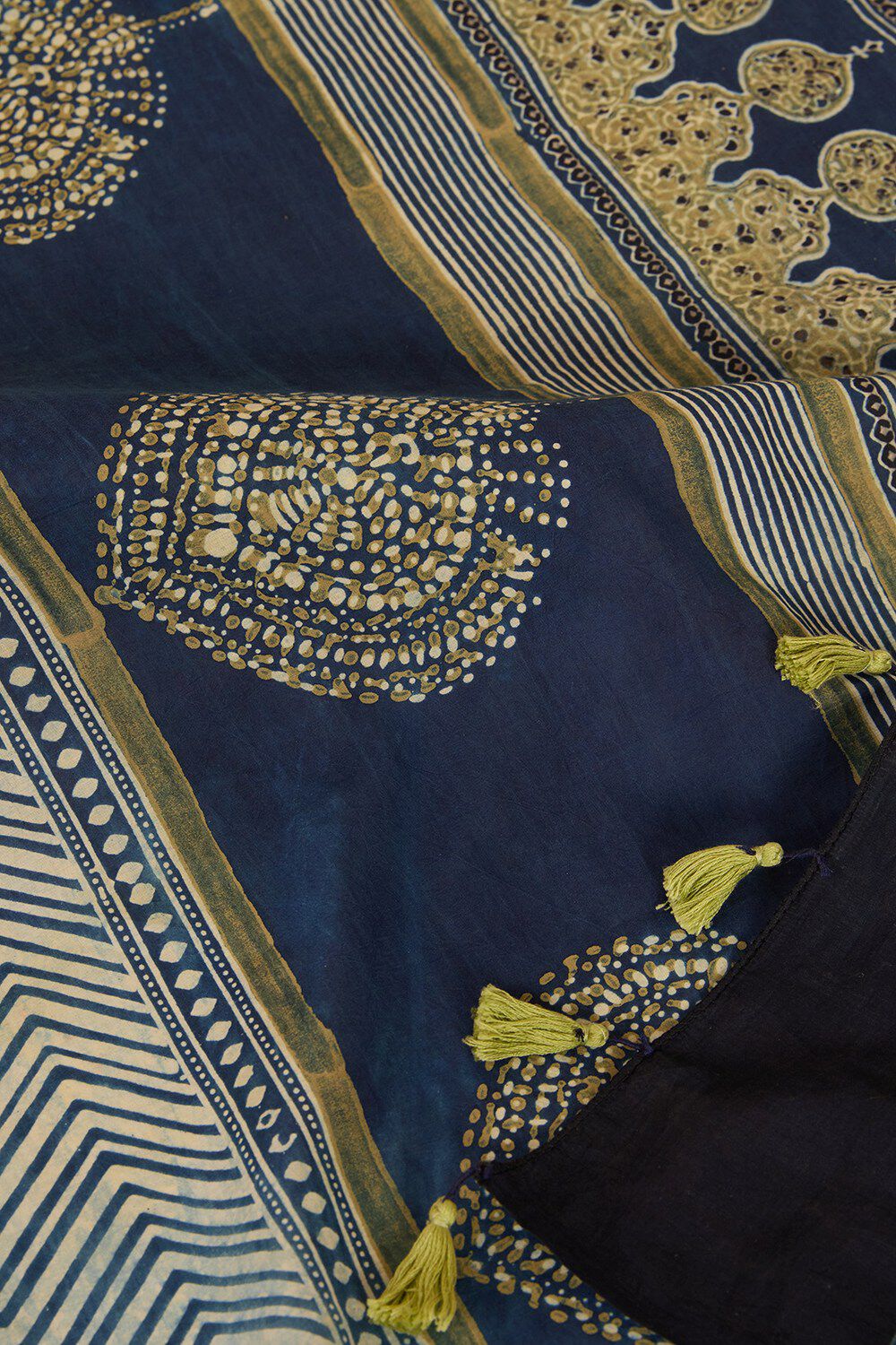 Blue Gujarat Pure Cotton Ajrakh Saree image number null