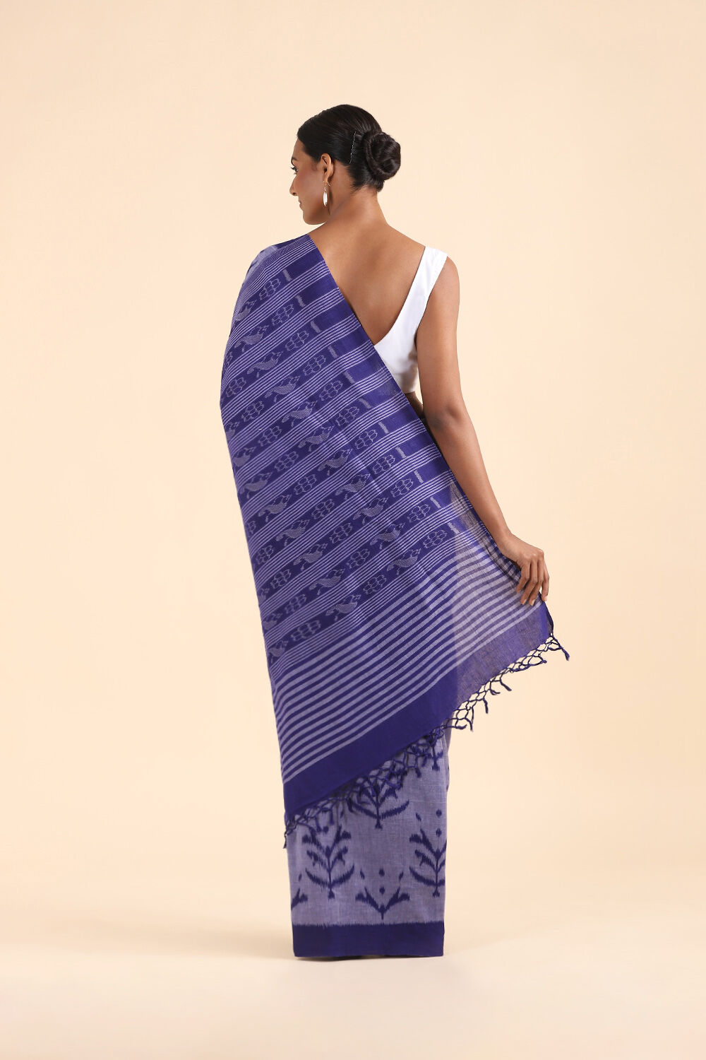 Blue Pure Cotton Odissa Ikat Saree image number null