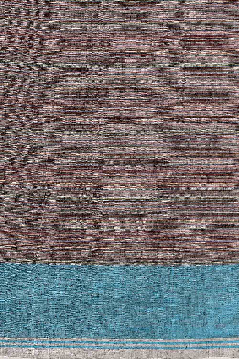 Grey Pure Khadi Cotton Jamdani Saree image number null