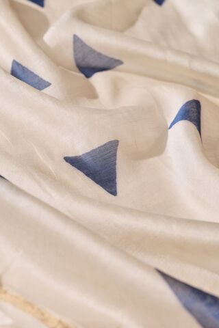 Blue Clamp Dye Pure Silk Cotton Saree thumbnail image number null