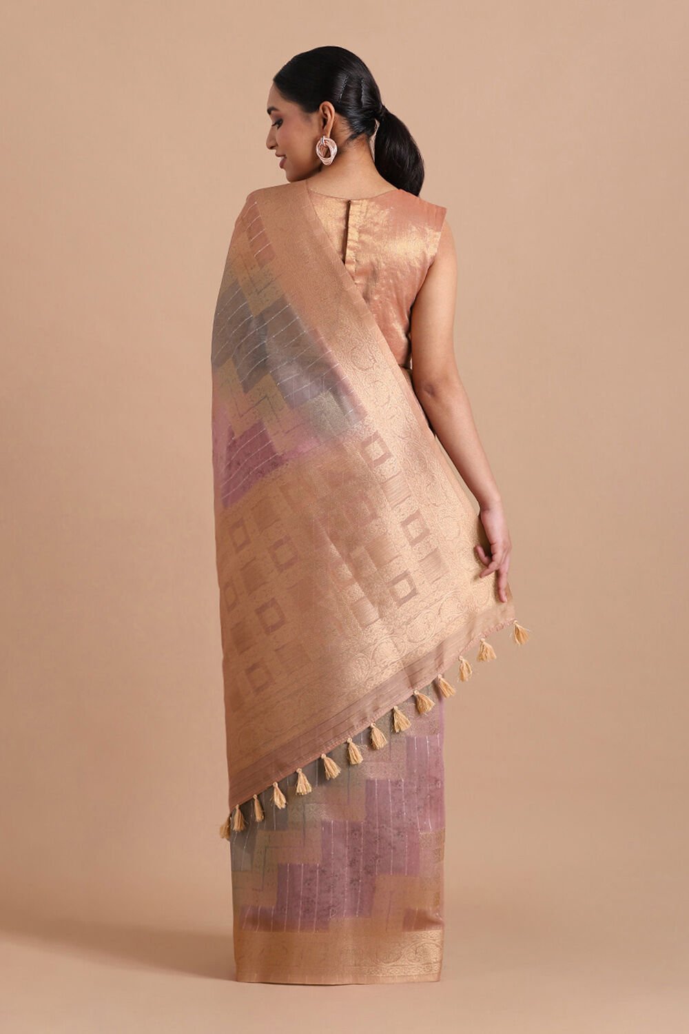 Pink Pure Embroidered Saree image number null