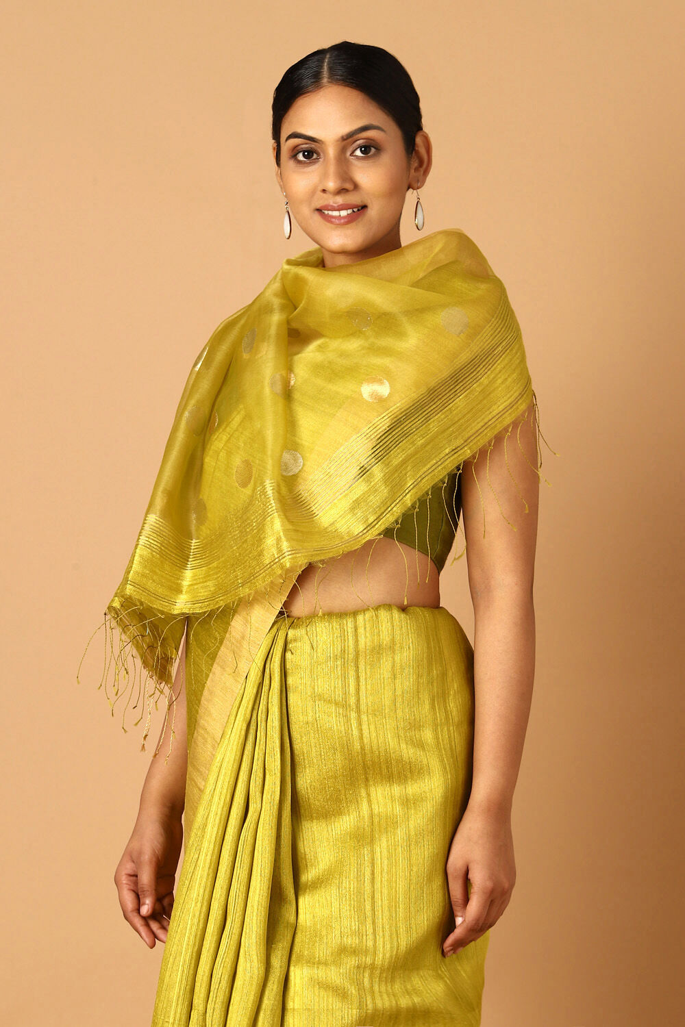 Light Green Pure Silk Vanya Bengal Saree image number null