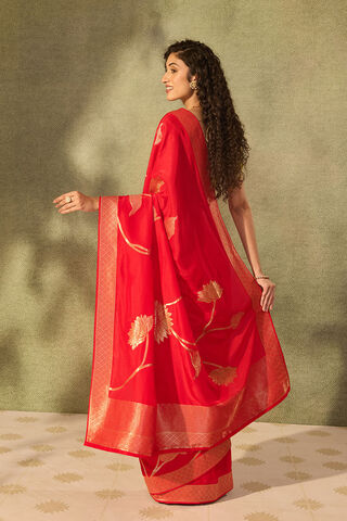 Red Pure Viscose Woven Saree thumbnail image number null