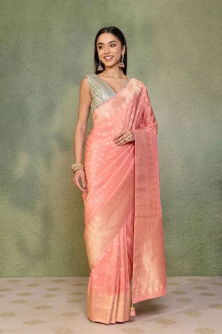 Pink   Woven Viscose Tissue Saree thumbnail image number null
